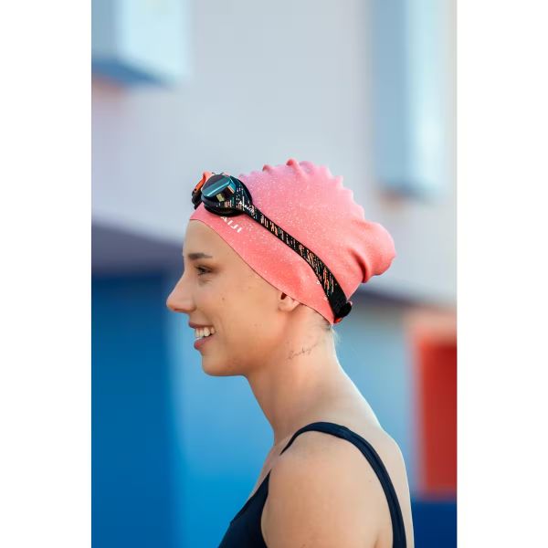 Bonnet de Bain en Silicone - Taille Unique - Cheveux Longs - Rose