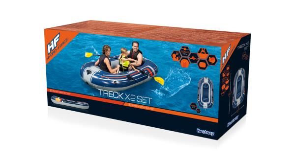 Barque treck x2 pompe+rames 255*127cm 225Kg