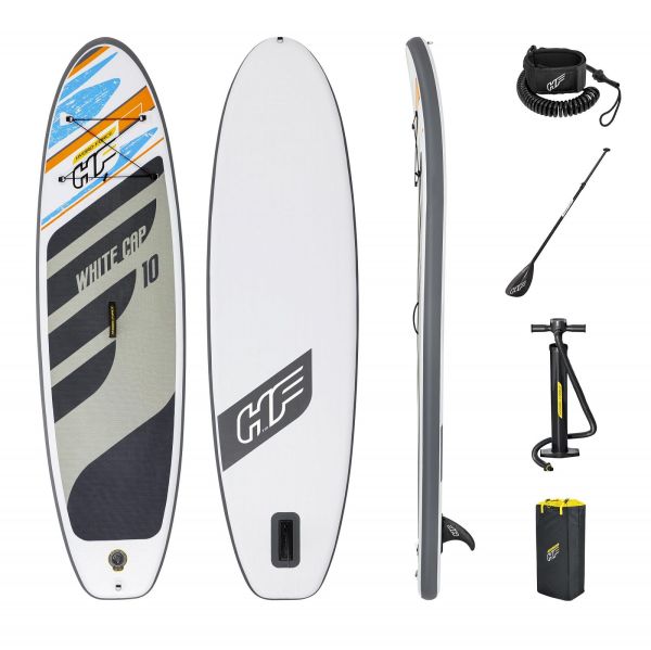 Paddle gonflable HF white cap convertible pompe+rames 305*84cm 120Kg