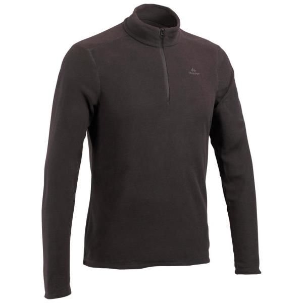 Pull Polaire Noir de randonnée MH100 Homme Quechua