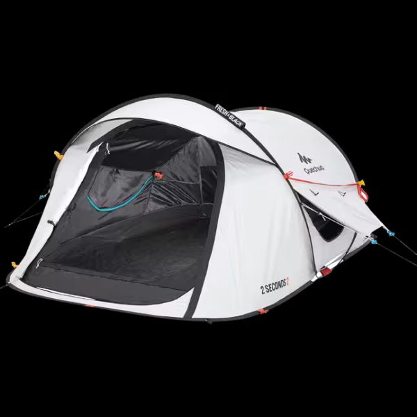 Tente de camping - 2 seconds 3prs - fresh&black - Quechua 180*210*104cm