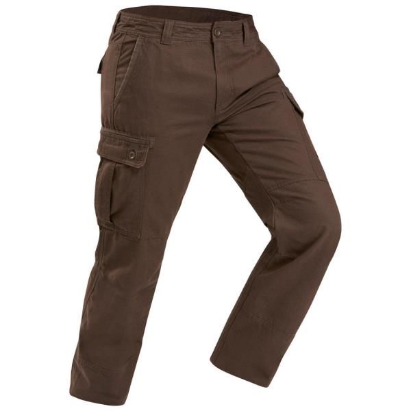 Pantalon de trekking travel homme - travel 100 warm - marron quechua