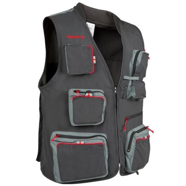 Gilet multi-poche de pêche 500 gris Caperlan