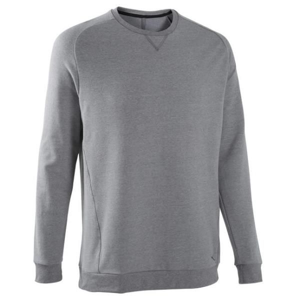 Sweat fitness ras de cou gris clair chiné Nyamba