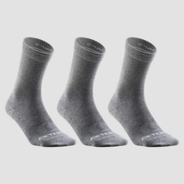 Chaussettes de sport hautes rs 160 gris lot de 3 Artengo