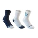 Chaussette de sport enfant hautes RS 160 blanc bleu lot de 3 Artengo