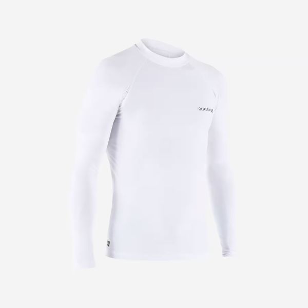 Tee shirt anti uv surf top 100 manches longues homme blanc