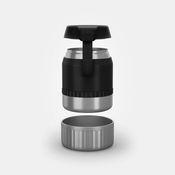 Boîte alimentaire MH500 isotherme randonnée inox 0,8L avec bol - Porte Manger Quechua
