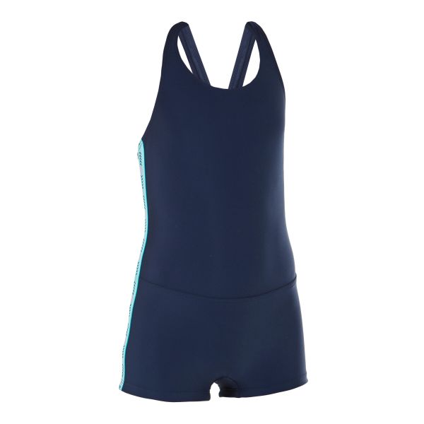 Maillot de bain fille 1 pièce Vega shorty bleu marine Nabaiji