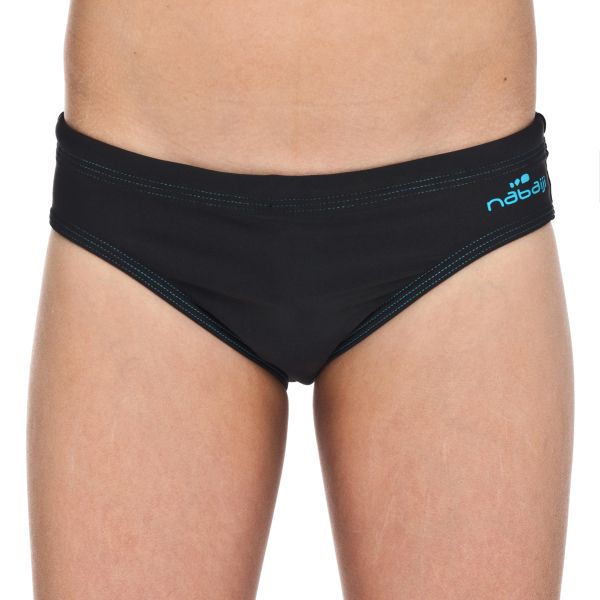 Maillot DE BAIN NATATION GARÇON - SLIP 100 BASIC - NOIR