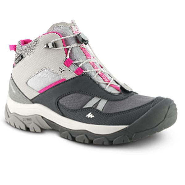 Chaussures imperméables de randonnée femme CROSSROCK MID grises 35-38 QUechua