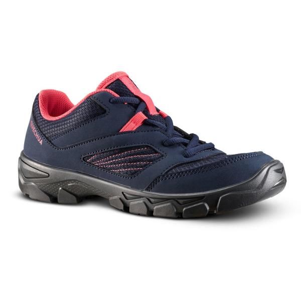 Chaussures de randonnée enfant avec lacets mh100 bleu corail du 35 au 38 fille Quechua