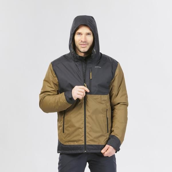 Veste hiver imperméable de randonnée - sh500 -10°c - homme
 noir fumé / marron
