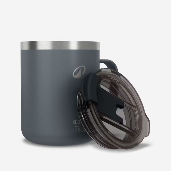 Mug 900 isotherme 0,35L en inox, pour le camping, la randonnée/trekking - gris