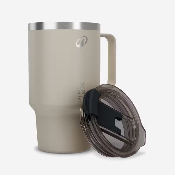 Mug 900 isotherme 0,5L en inox, pour le camping, la randonnée/trekking - beige