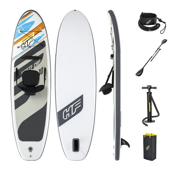 Paddle gonflable HF white cap convertible pompe+rames+chaise 305*84cm 120Kg