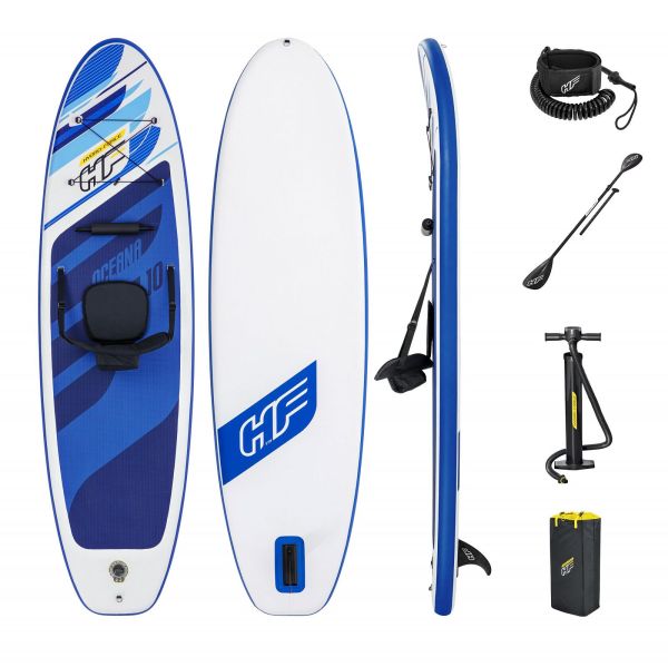 Paddle gonflable HF white oceana convertible pompe+rames+chaise  305*84cm 120Kg